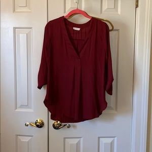 Lush burgundy crepe woman’s blouse